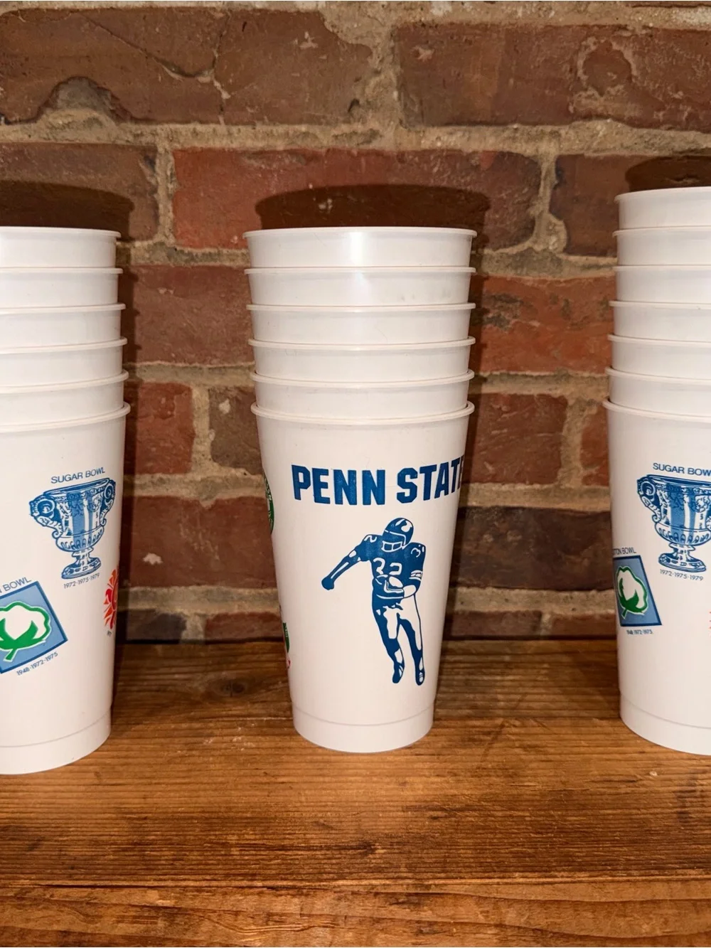 Penn State White Plastic Stadium Cup - Blue Print Great Pong Cups Plastic